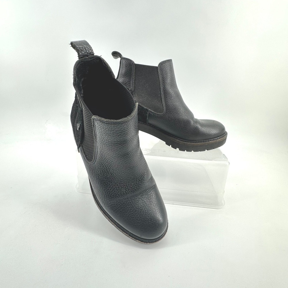 Bullboxer Chelsea Boots Womens 38 Y2K Leather Lug Sole Block Heel Platform